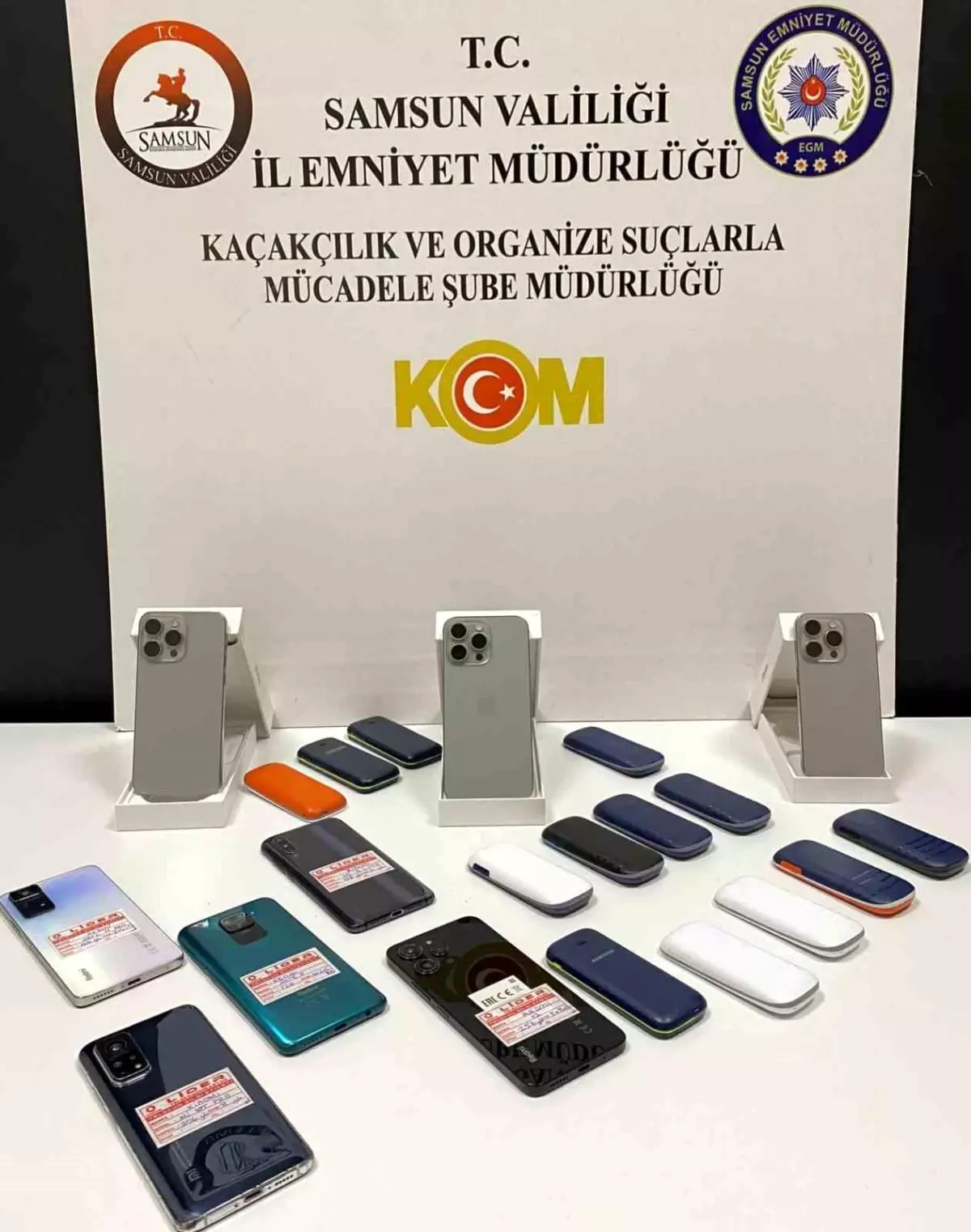 Samsun’da 21 Kaçak Telefon Ele Geçirildi